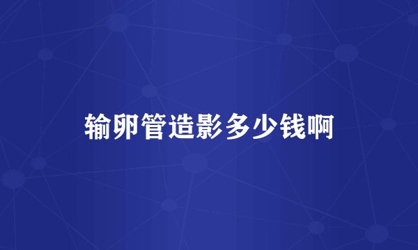输卵管造影多少钱啊