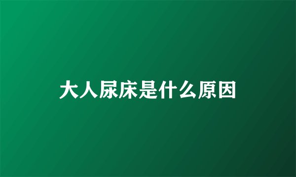 大人尿床是什么原因