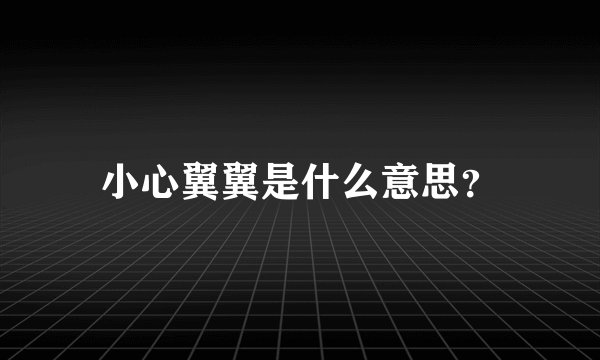 小心翼翼是什么意思？