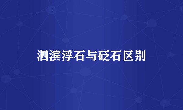 泗滨浮石与砭石区别