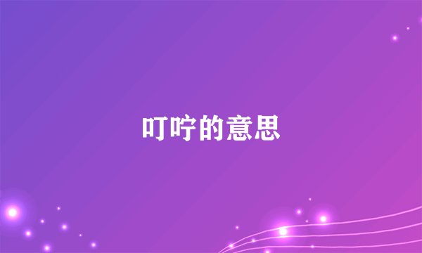 叮咛的意思
