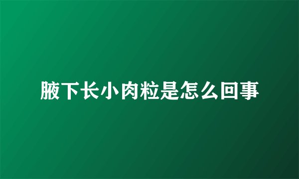 腋下长小肉粒是怎么回事