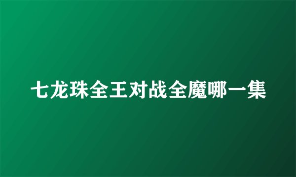 七龙珠全王对战全魔哪一集