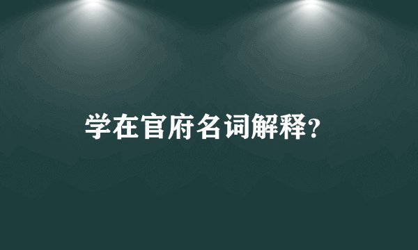 学在官府名词解释？