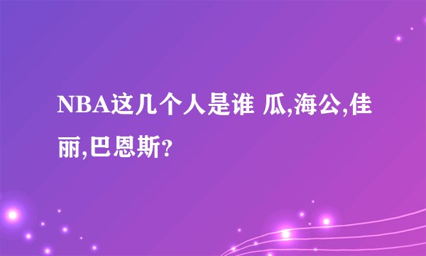 NBA这几个人是谁 瓜,海公,佳丽,巴恩斯？