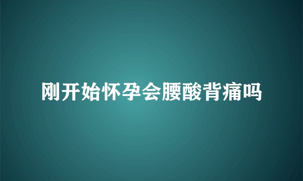 刚开始怀孕会腰酸背痛吗