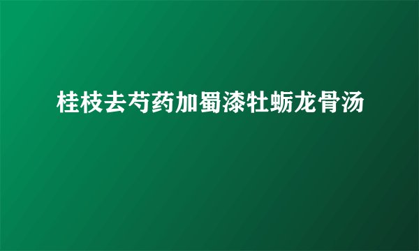 桂枝去芍药加蜀漆牡蛎龙骨汤