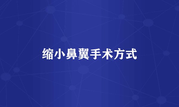 缩小鼻翼手术方式