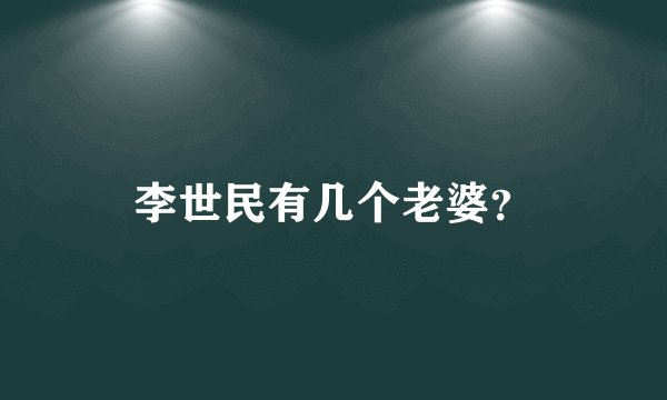 李世民有几个老婆？