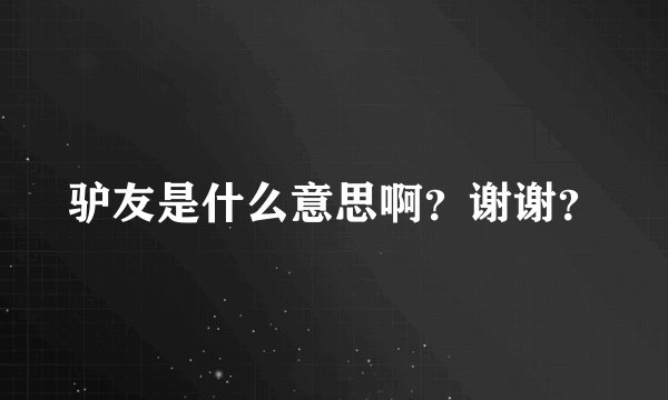 驴友是什么意思啊？谢谢？