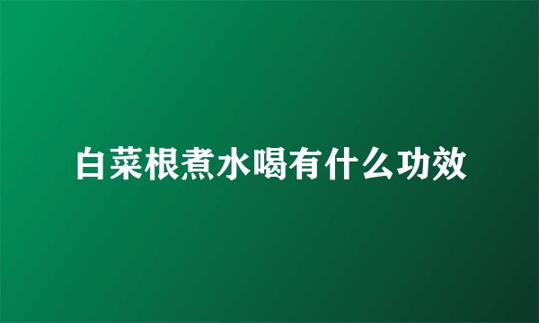 白菜根煮水喝有什么功效