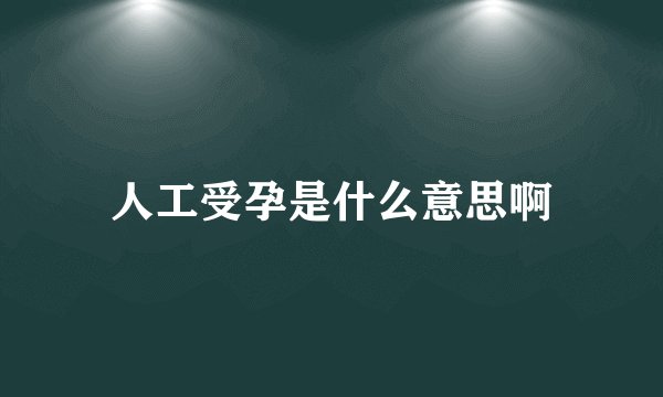 人工受孕是什么意思啊