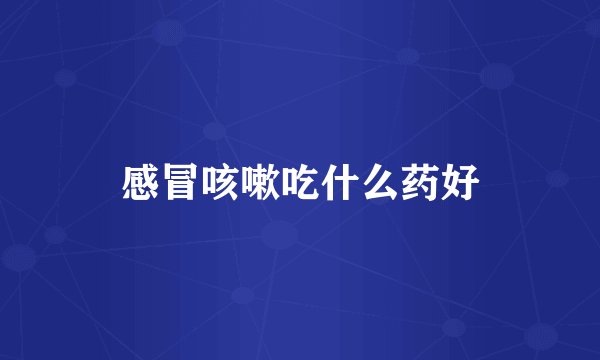 感冒咳嗽吃什么药好