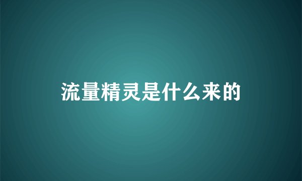 流量精灵是什么来的