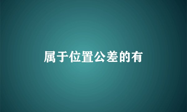 属于位置公差的有