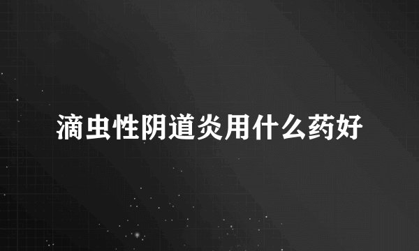 滴虫性阴道炎用什么药好