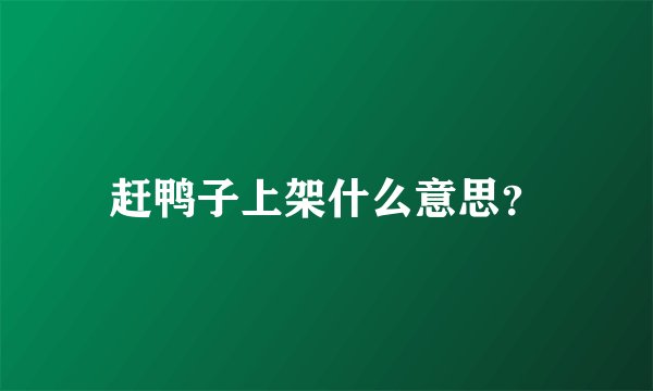 赶鸭子上架什么意思?