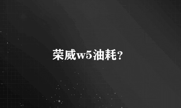 荣威w5油耗？