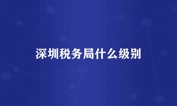 深圳税务局什么级别