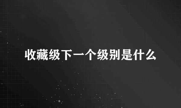 收藏级下一个级别是什么