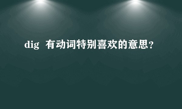dig  有动词特别喜欢的意思？