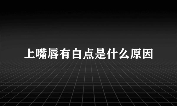 上嘴唇有白点是什么原因