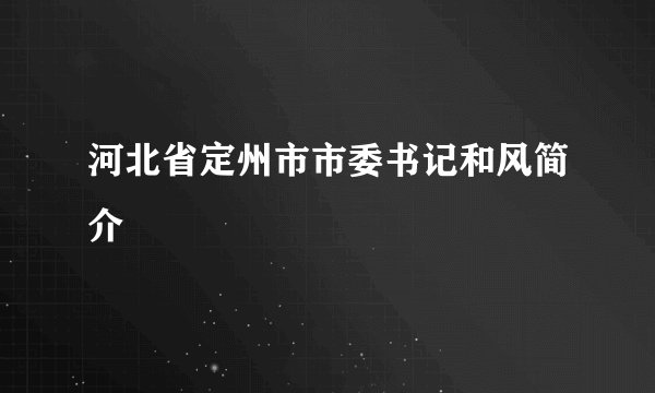 河北省定州市市委书记和风简介