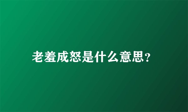 老羞成怒是什么意思?