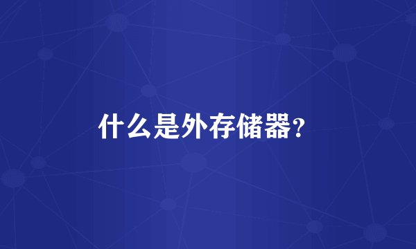 什么是外存储器？