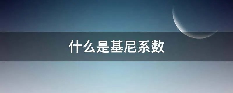 什么是基尼系数