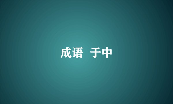 成语  于中