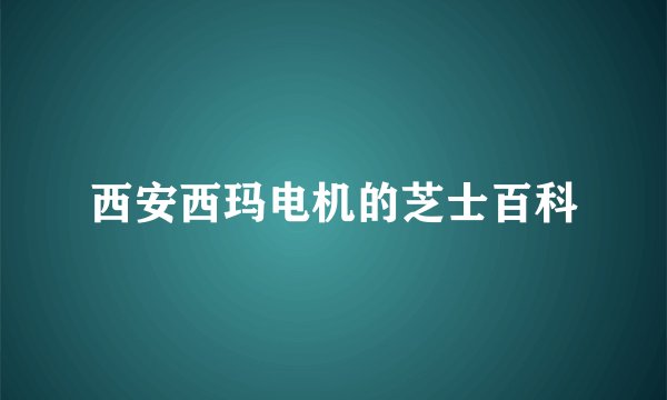 西安西玛电机的芝士百科