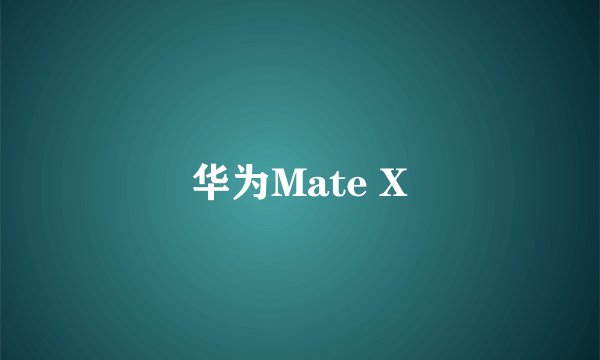华为Mate X