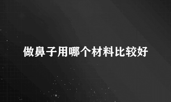 做鼻子用哪个材料比较好