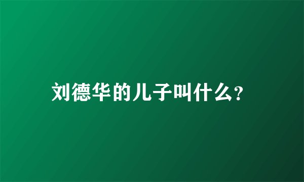 刘德华的儿子叫什么？