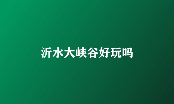 沂水大峡谷好玩吗