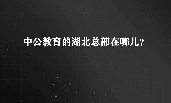 中公教育的湖北总部在哪儿？