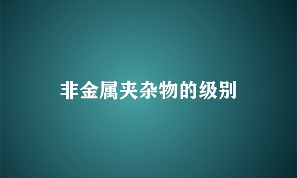 非金属夹杂物的级别