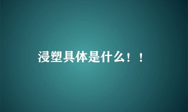浸塑具体是什么！！
