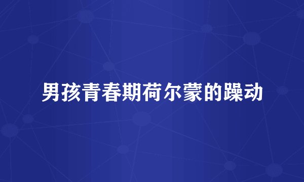 男孩青春期荷尔蒙的躁动