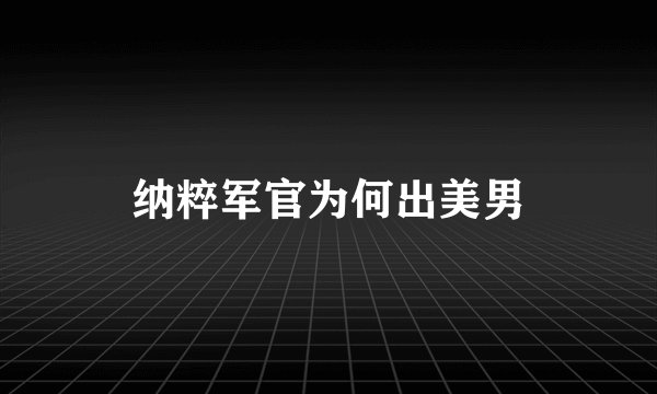 纳粹军官为何出美男