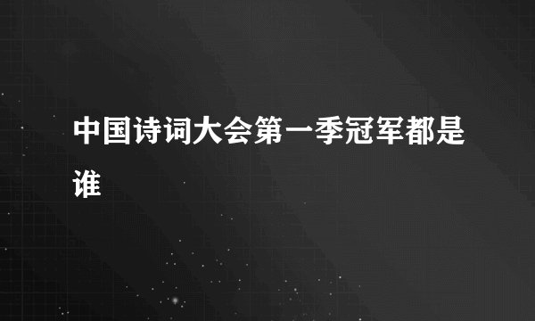 中国诗词大会第一季冠军都是谁