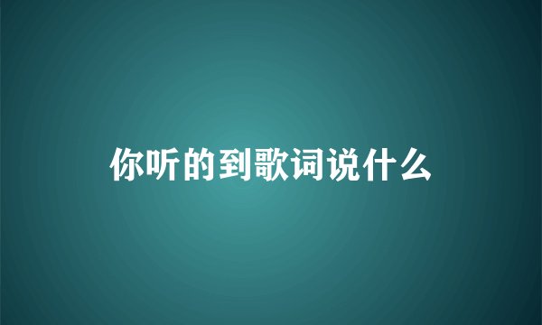 你听的到歌词说什么