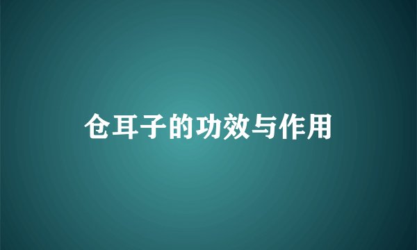 仓耳子的功效与作用