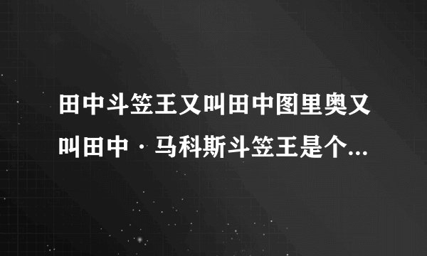 田中斗笠王又叫田中图里奥又叫田中·马科斯斗笠王是个怎样的人？