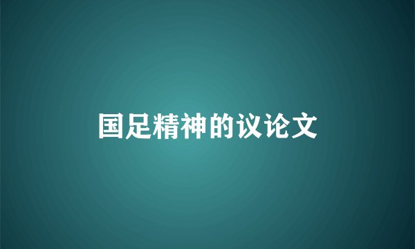 国足精神的议论文
