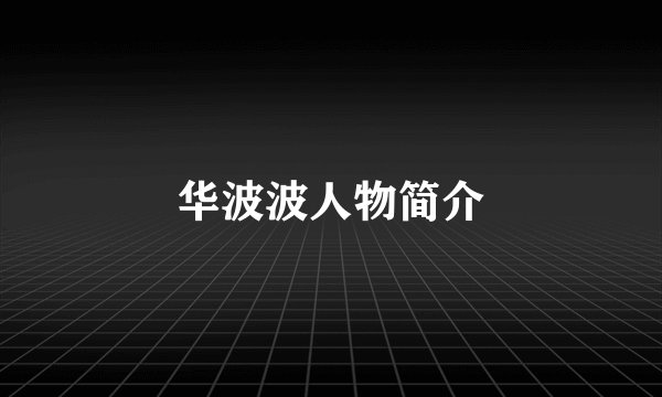 华波波人物简介