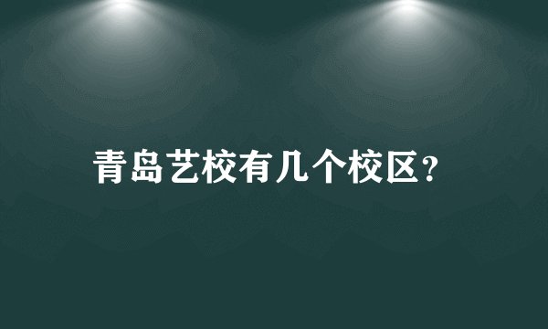 青岛艺校有几个校区？