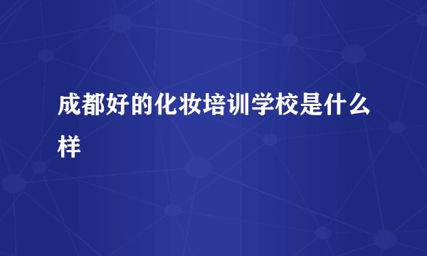 成都好的化妆培训学校是什么样