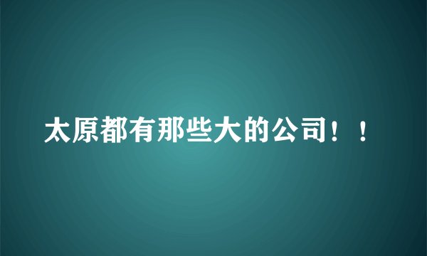 太原都有那些大的公司!!